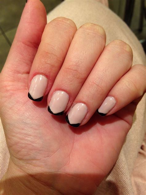 Nude Nails With Black Designs A Trendy New Look For The Fshn