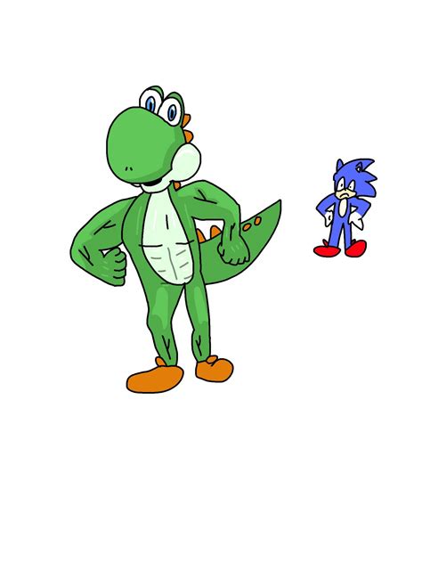 I Tried To Draw Yoshi In The Sonic The Hedgehog Movie Style But Made Buff Yoshi Sonic The