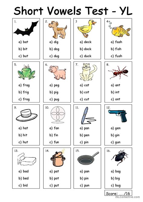 Very Young Learners Short Vowel English Esl Worksheets Pdf And Doc