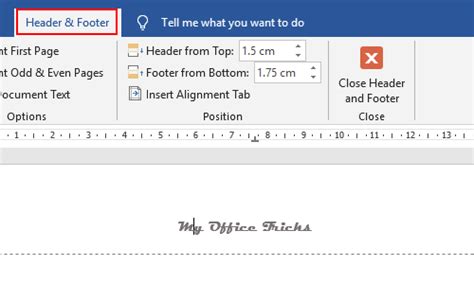 How To Remove The Page Header Or Page Footer In Word 2019 My Microsoft Office Tips