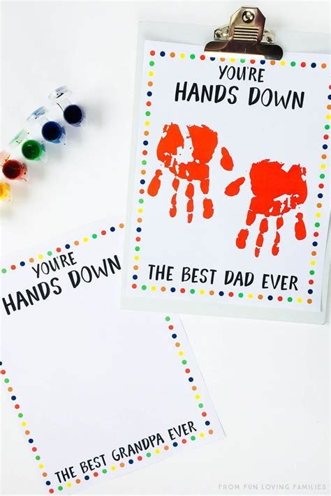 Fathers Day Handprint Craft With Free Printable Youre Hands Down The