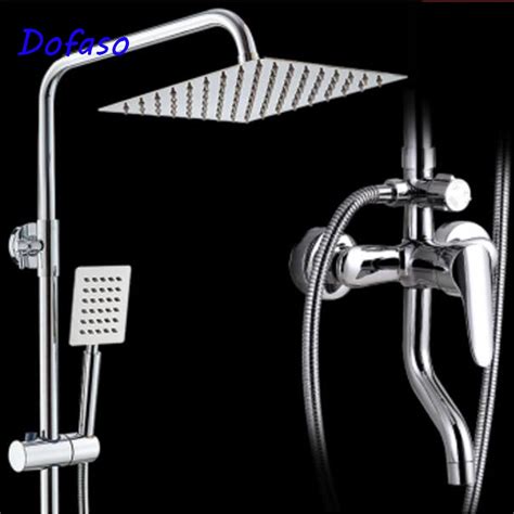 Dofaso Quality Bathroom Stainless Shower Faucet With Square Rain Shower