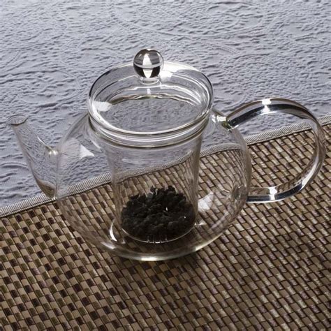 Glass Teapot With Infuser 4 Cups Hand Blown Glass Teaware