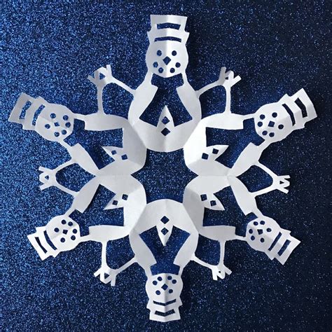Snowman Pdf Pattern — Paper Snowflake Art Paper Snowflake Template