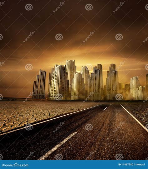 Road To Cityscape Stock Photo Image Of Heat Composition 11467780