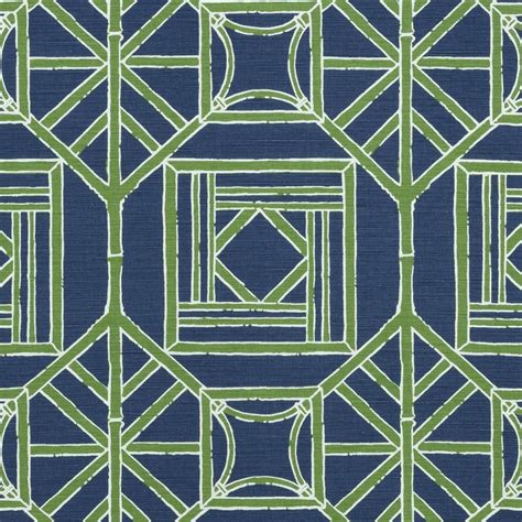 Shoji Panel Navygreen Fabric Dynasty Thibaut