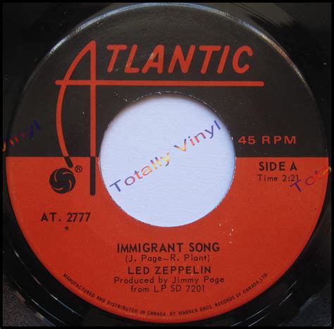Перевод песни immigrant song — рейтинг: Totally Vinyl Records || Led Zeppelin - Immigrant song (2 ...