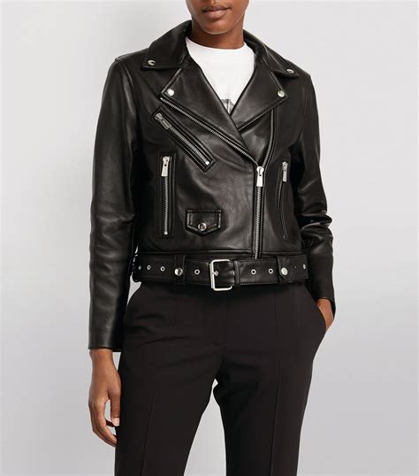 Anine Bing Black Leather Benjamin Jacket Harrods Uk