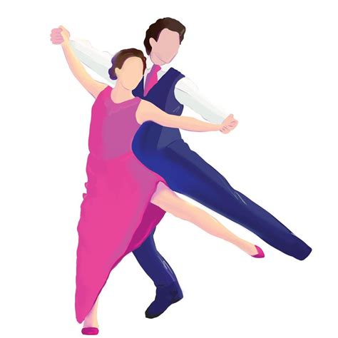 Dos Personas Bailando Salsa En El Salón De Baile Ilustración Vectorial