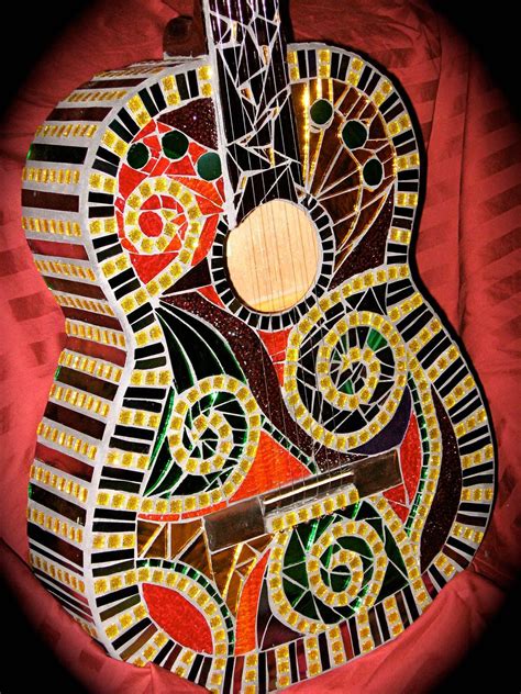 Mosaic Guitars On Behance Mosaic Mosaic Art Stained Glass Mosaic