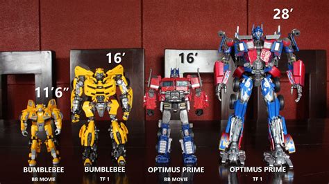Optimus Prime And Bumblebee Bayverse Vs Knightverse Size Comparison
