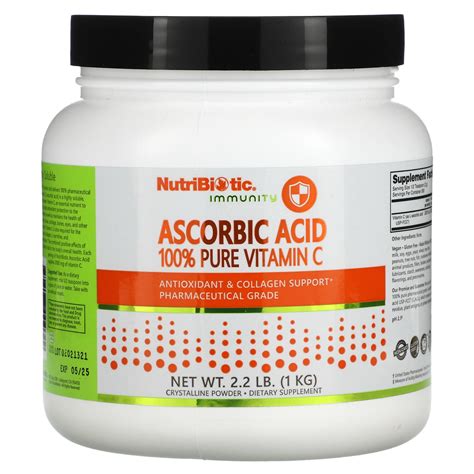 Nutribiotic Immunity Ascorbic Acid 100 Pure Vitamin C Crystalline
