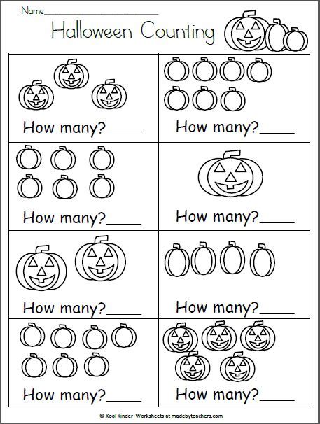 Halloween Math Worksheet How Many Made By Teachers Halloween