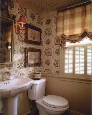 French country bathroom with distressed white vanity cabinets. Key Interiors by Shinay: English Country Bathroom Design Ideas
