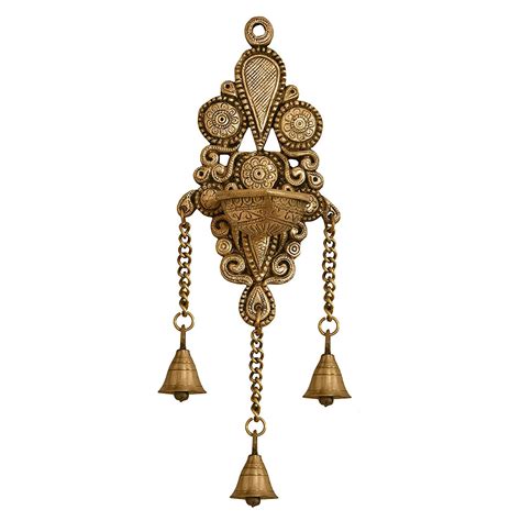 Buy diyas & lanterns online at low prices in india. Aakrati Wall Hanging Deepak Also as Candle Stand with Bells Made of Brass Metal - Wall Decor ...
