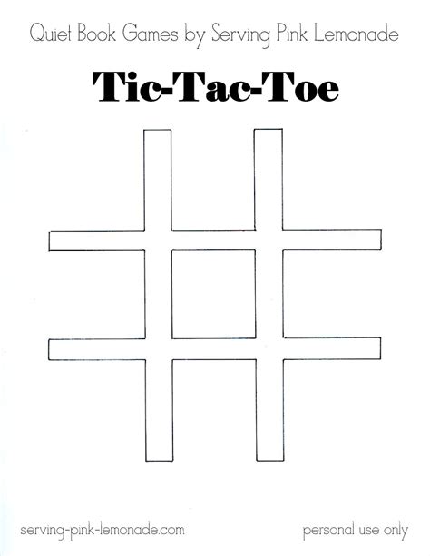 Free Printable Tic Tac Toe Template Printable Word Searches
