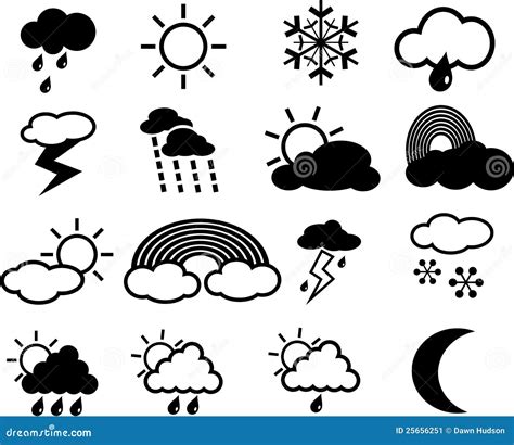 Weather Icons Stock Vector Illustration Of Cloudy Isolated 25656251