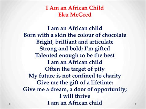 Solution I Am An African Child Studypool