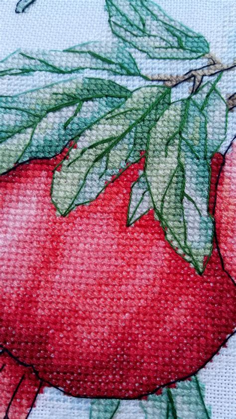 Pomegranate Cross Stitch Pattern Instant Download Pdf Red Etsy
