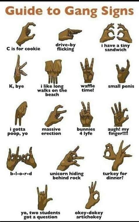 A Guide To Gang Signs Funny