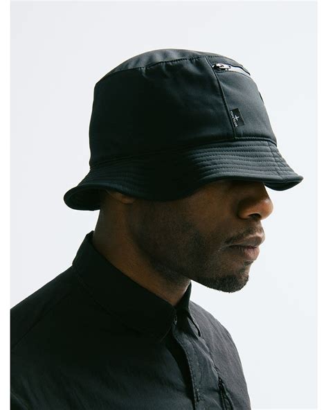 Stone Island Black Bucket Hat For Men Lyst Hats For Men Outfits