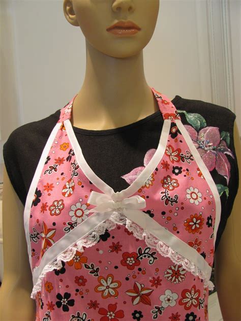 women s full apron sexy style apron modern style pink etsy