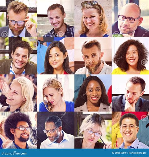 Collage Diverse Faces Group People Concept Stock Photo Cartoondealer