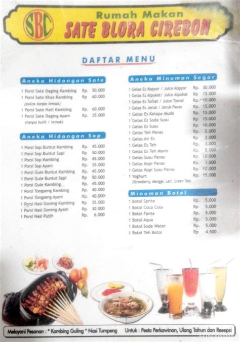 Jun 07, 2021 · daftar harga menu tempuran blora : Selalu diperbarui! Menu Sate Blora Cirebon, Rawamangun