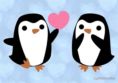 Penguins In Love By Lyddiedoodles Redbubble