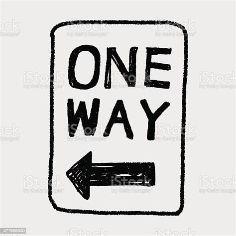 One Way Sign Doodle Stock Illustration Download Image Now 2015