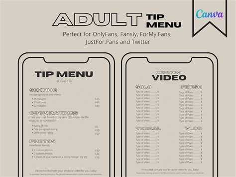 Onlyfans Tip Menu Templates Martin Printable Calendars Hot Sex Picture