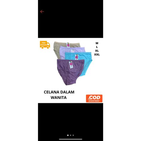 Jual 3 Pcs Celana Dalam Wanita Merek Wanita M L Xl 3l Shopee Indonesia