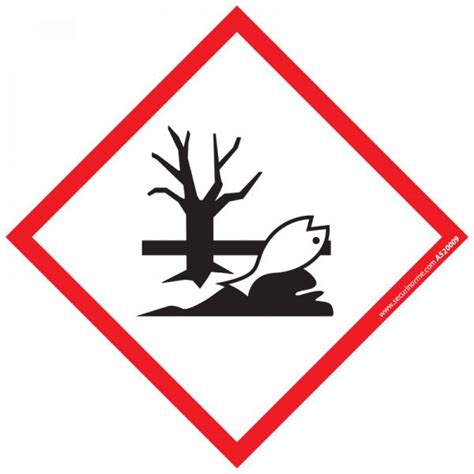 Panneau d'information sur les pictogrammes de dangers liés aux produits chimiques. Etiquettes SGH09 Danger pour l'Environnement | Pictogramme ...