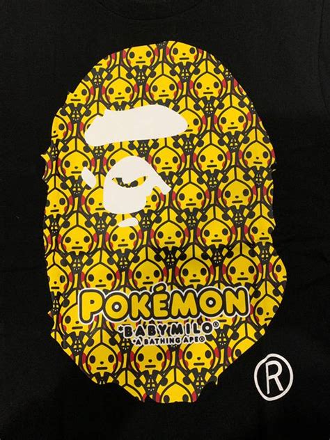 Bape Bape Big Ape Head Pikachu Pokémon Tee Grailed