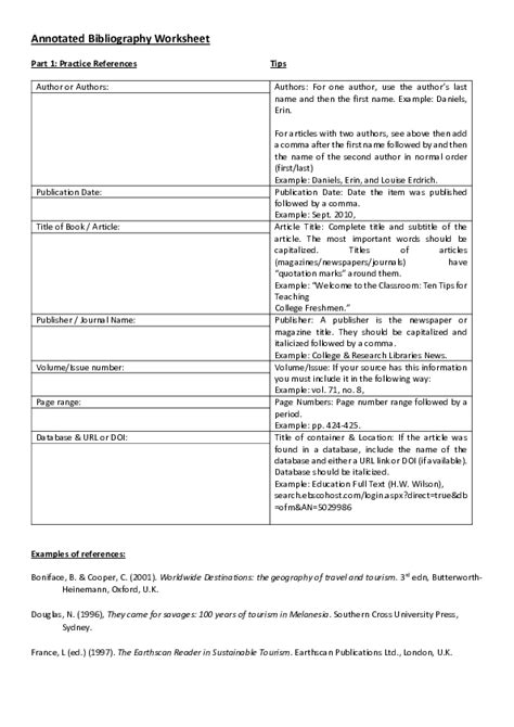 Doc Annotated Bibliography Worksheet Yaisuo Piowa