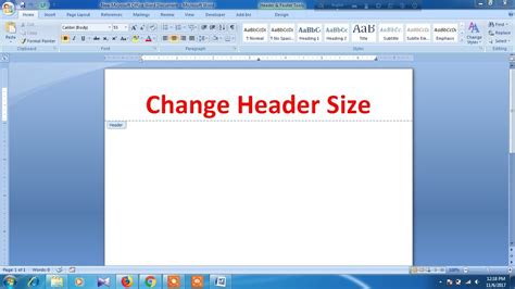 How To Change The Header Size In Microsoft Word YouTube