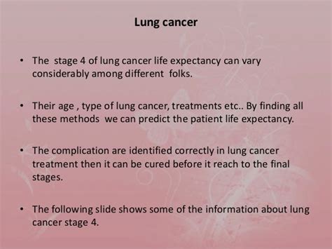 Life Expectancy Stage 4 Lung Cancer No Chemo Cancerwalls