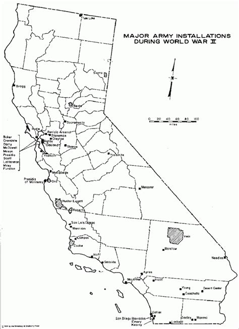 Map Of Army Bases In California Printable Maps