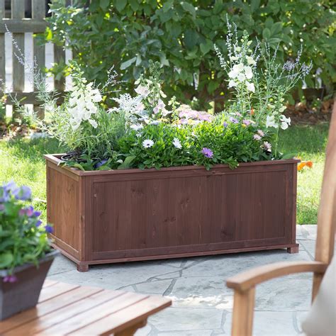 Shop indoor and outdoor plant holders such as hanging pots, rail planters and more. Coral Coast Aster Wood Patio Raised Planter Box - Walmart ...
