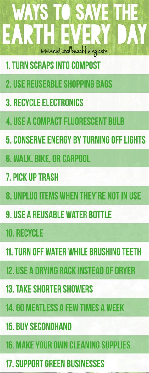 20 Easy Ways To Save The Earth Every Day Natural Beach Living