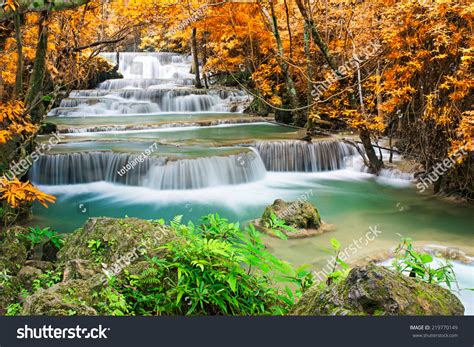 Beautiful Waterfall Autumn Forest Stock Photo 219770149