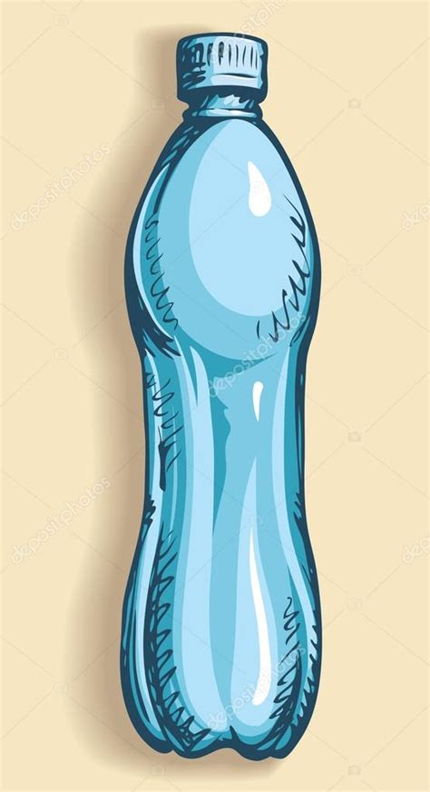 Botella de plástico Dibujo vectorial