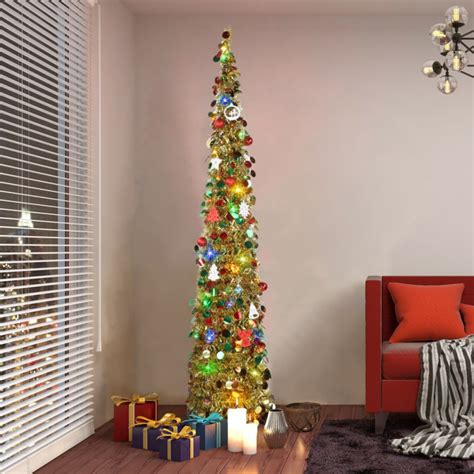5ft Christmas Pop Up Tinsel Xmas Trees With Shiny Sequinscollapsible
