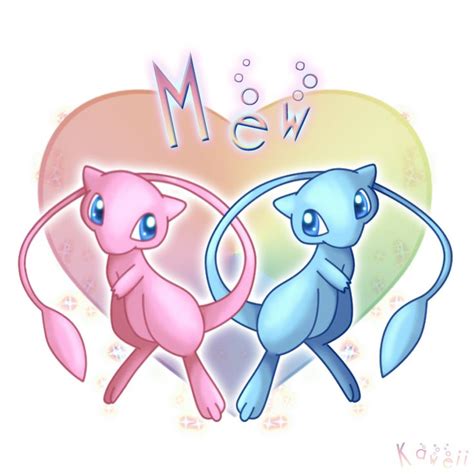 Mew And Shiny Mew By Kaweii On Deviantart Mew And Mewtwo Pokemon