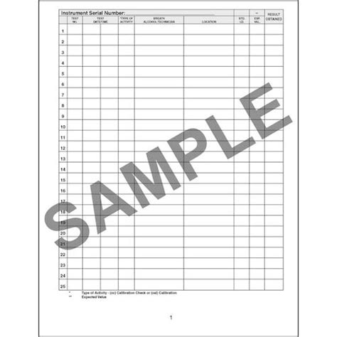 Printable Thermometer Calibration Log Sheet