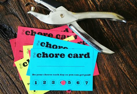 Diy Printable Kids Chore Punch Card