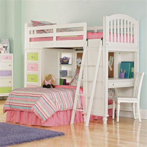 Bunk Beds With Desk Drawers And Design So Cute For My Girls Bunk Bed Designs Girls Bunk