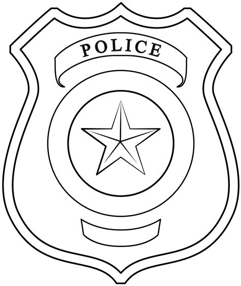 Police Badge Coloring Page Sketch Coloring Page