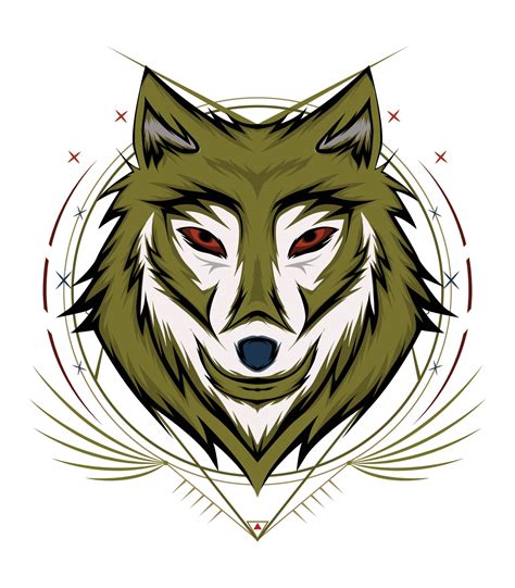Wolf Face Logo Design Wolf Mascot Frontal Symmetric Image Of Wolf Looking Cool Head Wolves