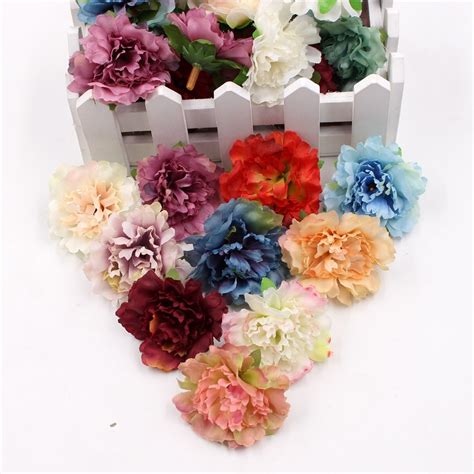 10pcs lot 5cm artificial silk carnation flower head wedding ring diy artificial flowers party